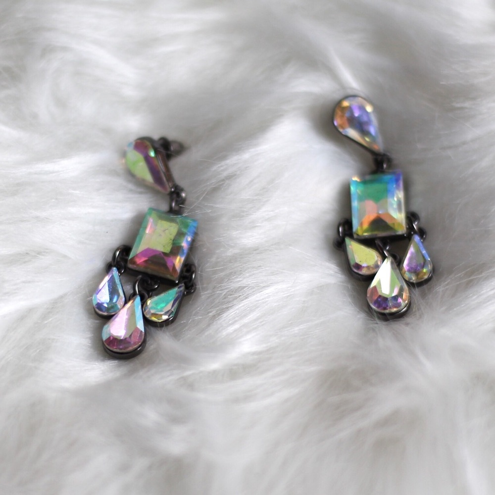Iridescent Rhinestone Earrings